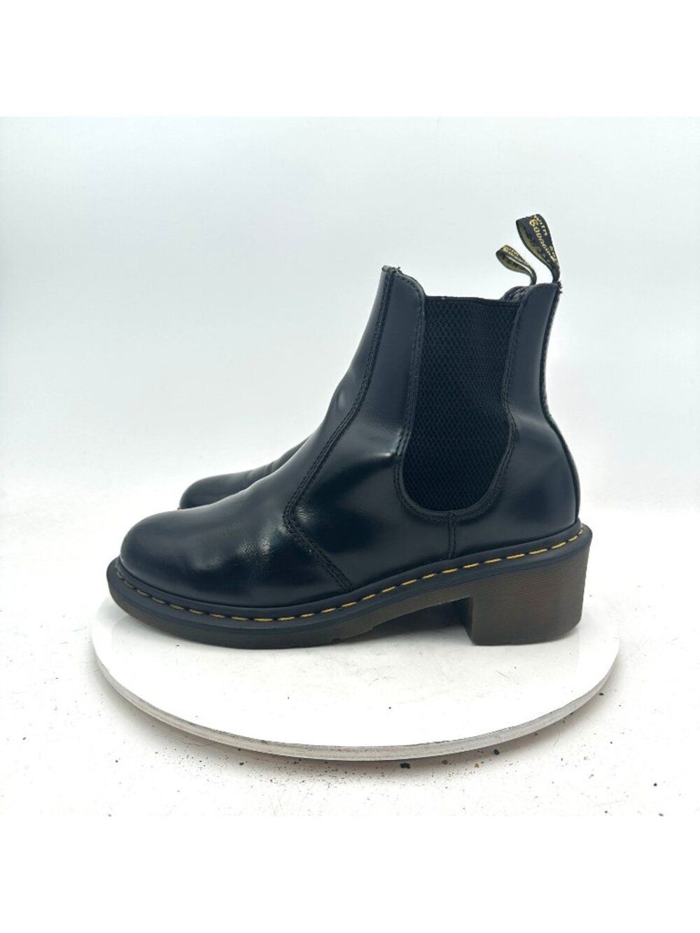 Dr. Martens Cadence Women Size 11 Black Leather Side Elastic Heeled Chelsea Boot